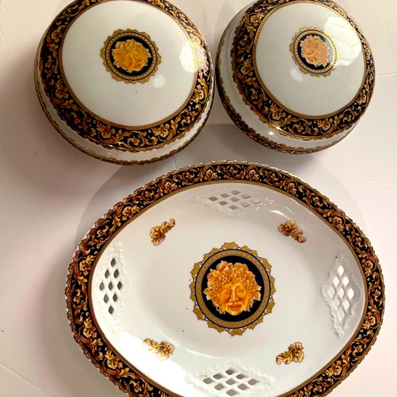 2Bacchus T. Limoges Porcelain Covered Trinket Dish & oval serving platter France - Picture 1 of 9